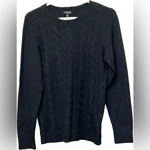 Talbots Cable Knit Pullover Sweater, Women’s, Color Black, Size Small, NWOT - Picture 2 of 9